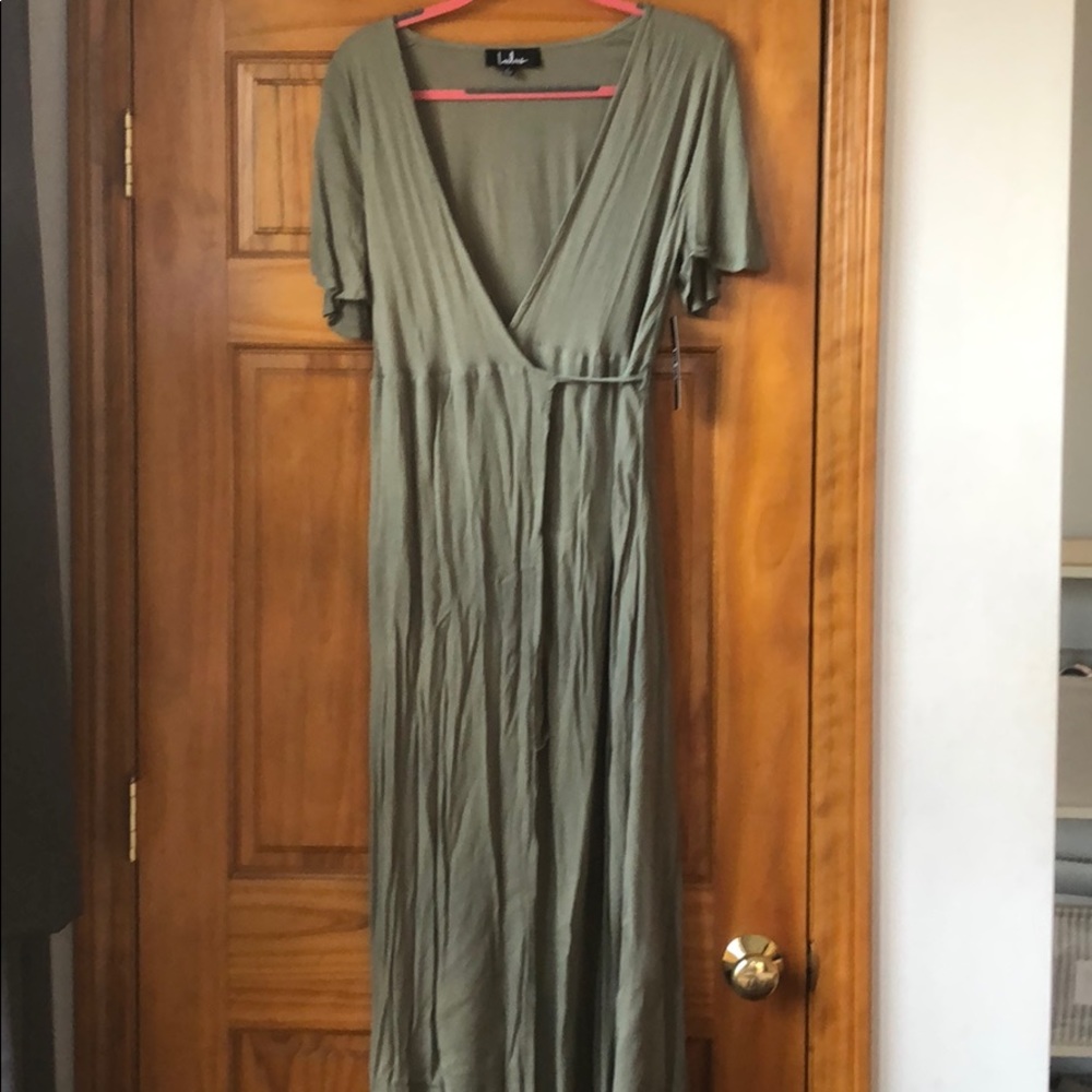 Much Obliged Olive Geeen Wrap Maxi Dress - Lulu’s